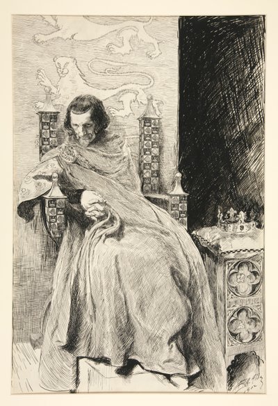 ジョン王のスケッチ、「ジョン王」より 作： Edwin Austin Abbey