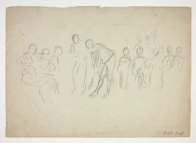 群衆のスケッチ - 正体不明のイラスト 作： Edwin Austin Abbey