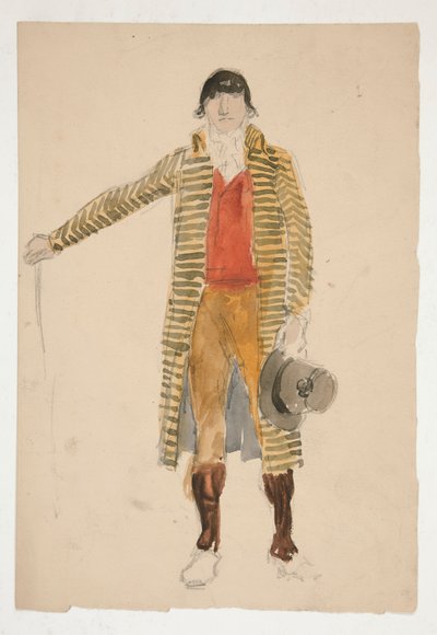 男性のスケッチ - ラ・トスカの衣装習作(?) 作： Edwin Austin Abbey