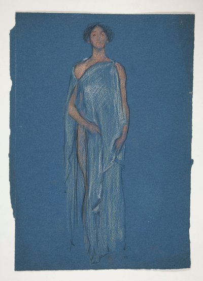 女性のスケッチ - 演劇の衣装研究? 作： Edwin Austin Abbey
