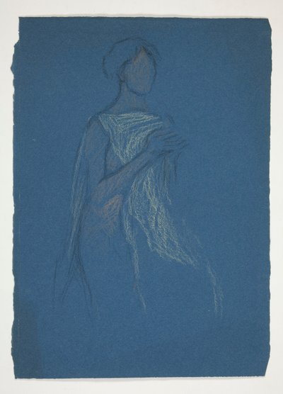 女性のスケッチ - 演劇の衣装研究? 作： Edwin Austin Abbey