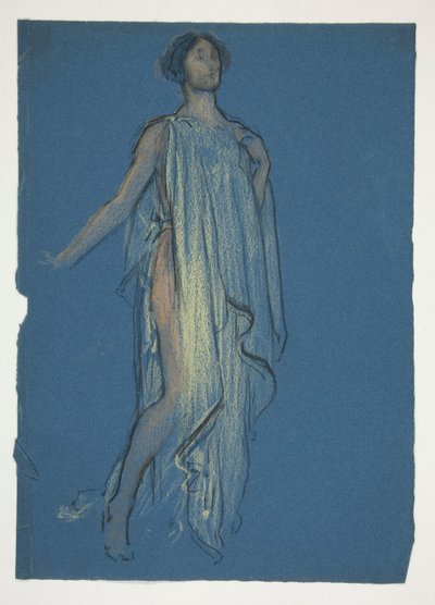 女性のスケッチ - 演劇の衣装研究? 作： Edwin Austin Abbey