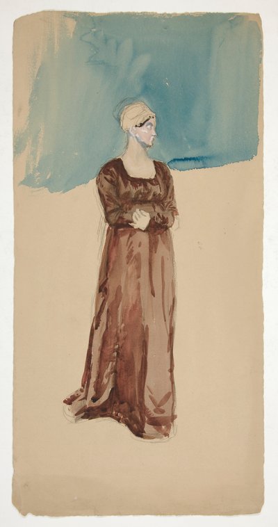 女性のスケッチ - 身元不明 作： Edwin Austin Abbey