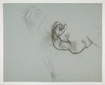 上半身と握りこぶしのスケッチ 作： Edwin Austin Abbey