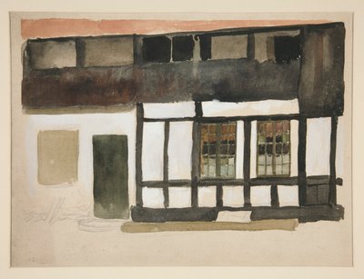 チューダー様式の家の外観のスケッチ 作： Edwin Austin Abbey
