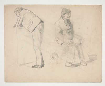 2人の男性のスケッチ - 身元不明のイラスト 作： Edwin Austin Abbey