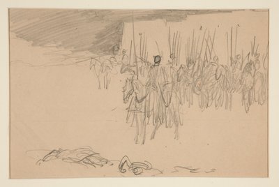 馬に乗った兵士 - (未確認イラスト) 作： Edwin Austin Abbey