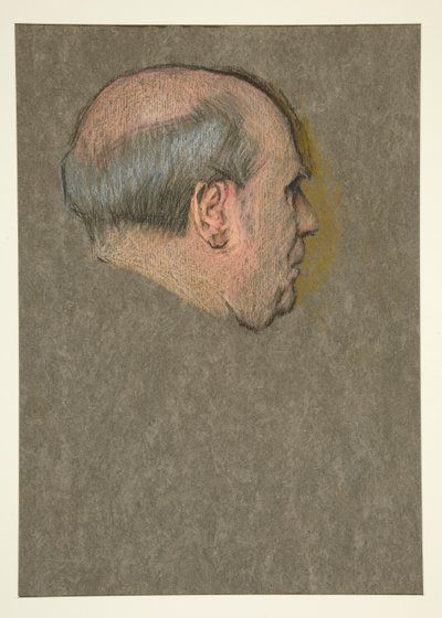 勉強。 エドワード7世の戴冠式のための禿頭の男 作： Edwin Austin Abbey