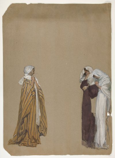 勉強。 三桁 作： Edwin Austin Abbey