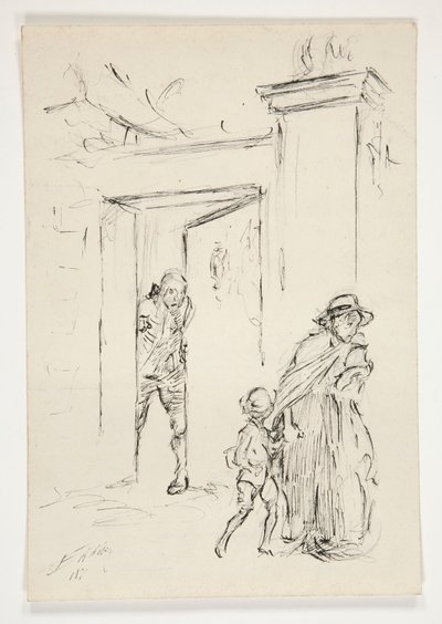 .1208 の研究 - オリバー ゴールドスミスのイラスト 作： Edwin Austin Abbey