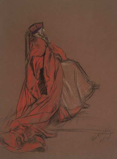 キャサリンの裁判のためのウールジー枢機卿の研究 作： Edwin Austin Abbey