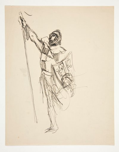 エルサレムを目撃する十字軍のための研究（油絵） 作： Edwin Austin Abbey