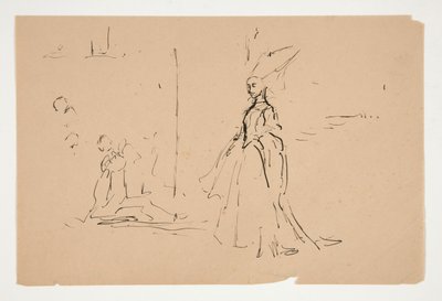 司祭と貴婦人の習作（水彩） 作： Edwin Austin Abbey