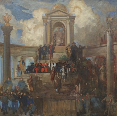 衆議院のためのペンシルバニアの神格化に関する研究、1902年〜11年 作： Edwin Austin Abbey