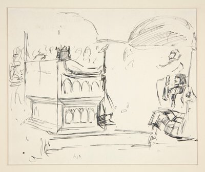 聖杯の探求のための習作 (ボストン公立図書館のための 15 枚の絵画のシリーズ、1901 年に完成) 作： Edwin Austin Abbey