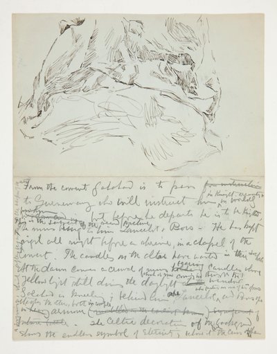 聖杯の探求（1901年に完成したボストン公立図書館のための15枚の絵画のシリーズ）の研究：ドレープの研究 作： Edwin Austin Abbey