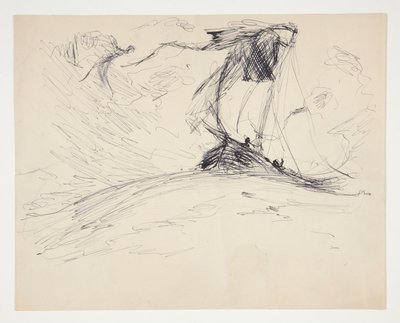 聖杯の探求のための習作 (ボストン公立図書館のための 15 枚の絵画のシリーズ、1901 年に完成) 作： Edwin Austin Abbey