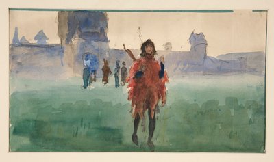 流浪の吟遊詩人のための習作（油絵） 作： Edwin Austin Abbey
