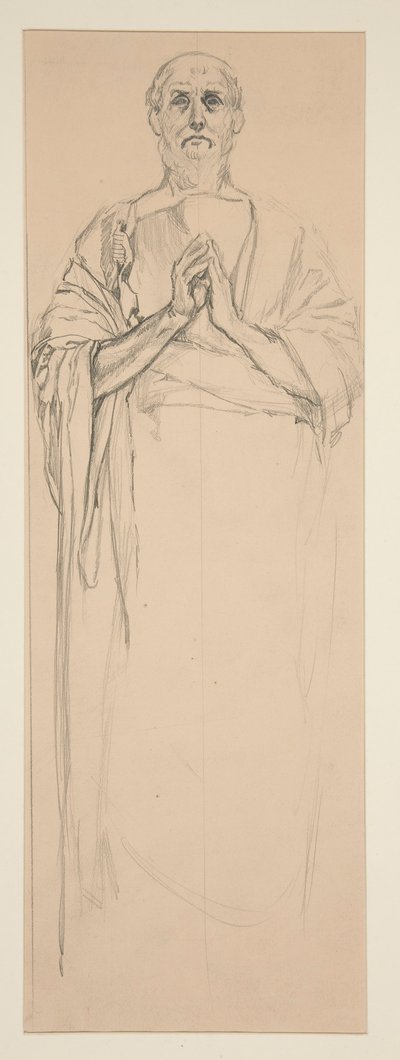 パリのサンピエトロを描いたステンドグラスの窓の習作 作： Edwin Austin Abbey