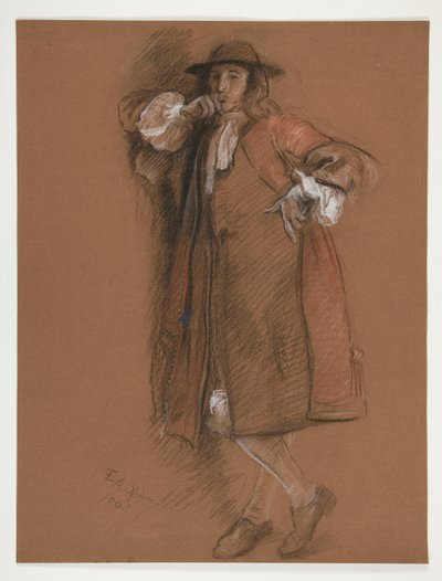 左の図の研究 作： Edwin Austin Abbey