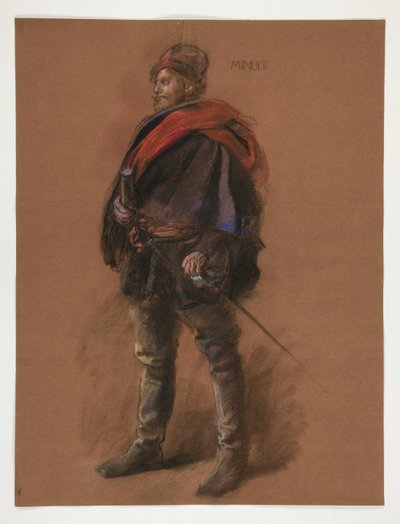 ピーター・ミヌイット大尉の姿の習作 作： Edwin Austin Abbey