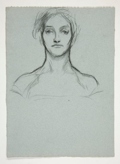 パステル習作 (.2228): 若い女性の肖像 作： Edwin Austin Abbey