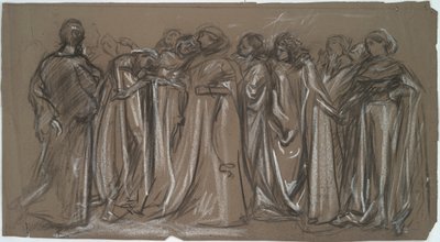 囚われた美徳の研究、図の研究 作： Edwin Austin Abbey