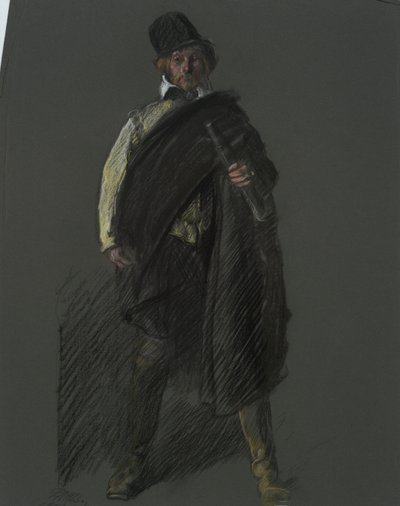 ピーター・ミヌイット大尉の姿の習作 作： Edwin Austin Abbey