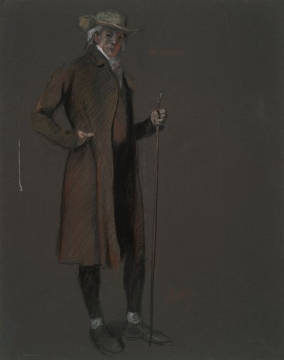 ジョン・バートラムの図の研究、 作： Edwin Austin Abbey