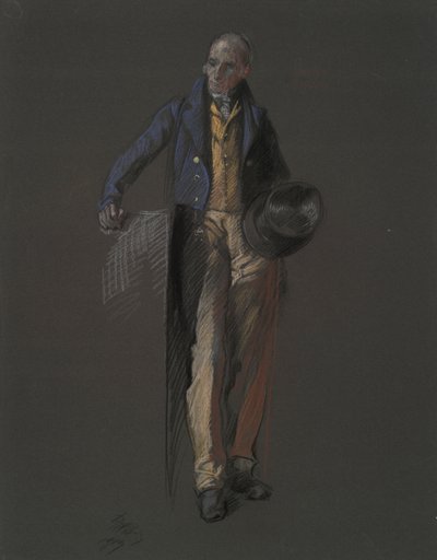 ステファン・ジラールのフィギュアの習作 作： Edwin Austin Abbey