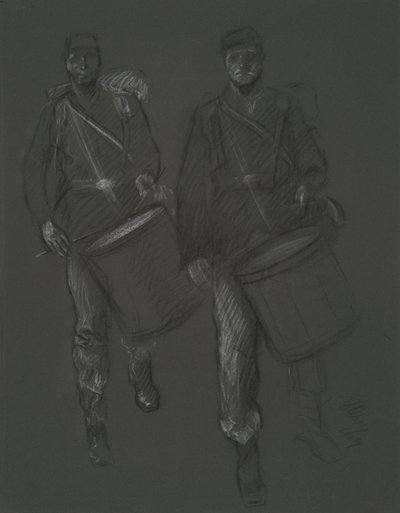 南北戦争の 2 人の太鼓奏者の研究。 作： Edwin Austin Abbey