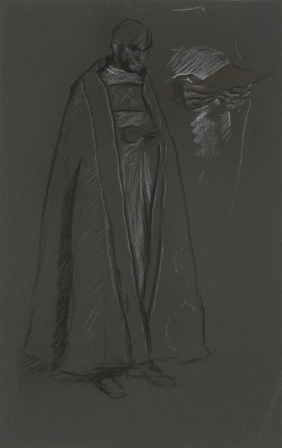 エドワード 7 世の戴冠式のための司教の習作 作： Edwin Austin Abbey