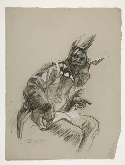 聖杯の探索のための道化師の習作 (未使用) 作： Edwin Austin Abbey
