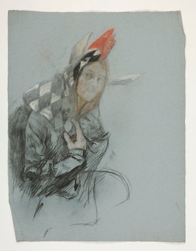 聖杯の探索のための道化師の習作（未使用） 作： Edwin Austin Abbey