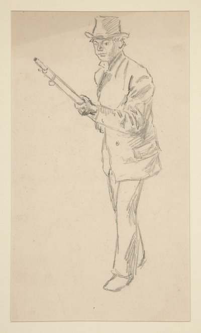 散弾銃を持った男の研究 作： Edwin Austin Abbey