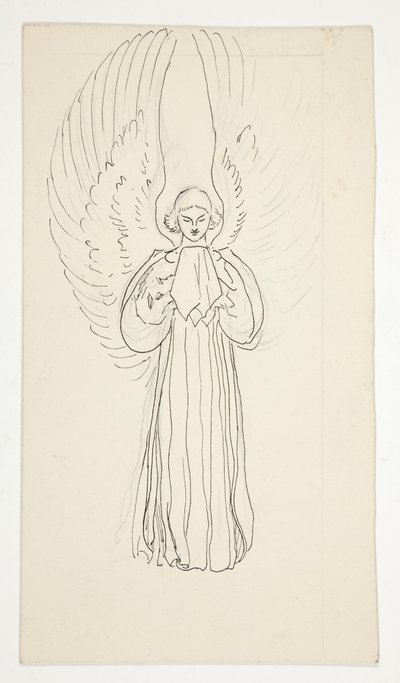 聖杯の探求のための天使の研究（ボストン公立図書館のための15枚の絵画のシリーズ、1901年に完成） 作： Edwin Austin Abbey