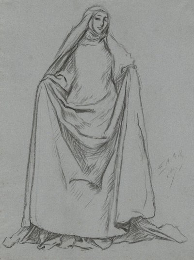 女性像の研究（裏：男性像） 作： Edwin Austin Abbey