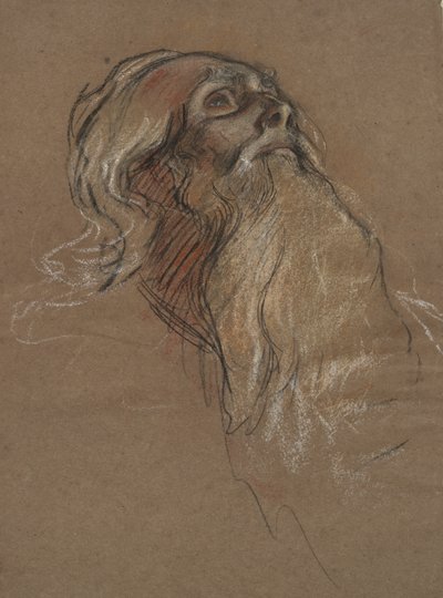 アンフォルタス王の頭の研究、 作： Edwin Austin Abbey