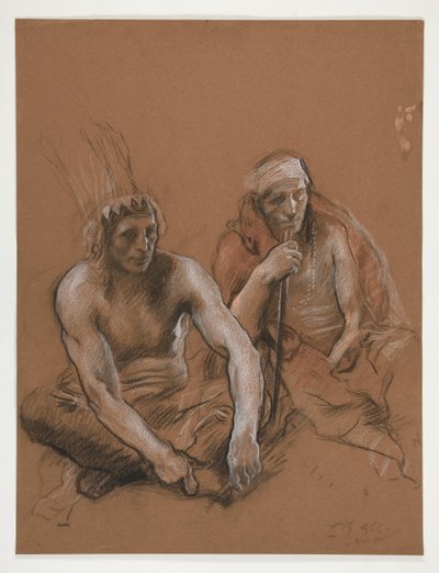 2 人のインド人の研究 作： Edwin Austin Abbey