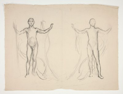 二人の火炎放射器の研究 作： Edwin Austin Abbey