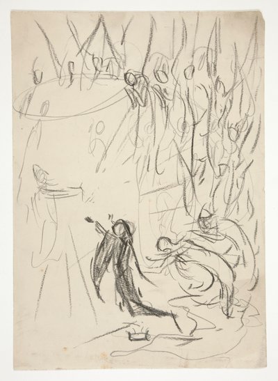 The Achievement of the Grail、The Quest of the Holy Grail の習作 (1901 年に完成したボストン公立図書館の 15 枚の絵画のシリーズ) 作： Edwin Austin Abbey