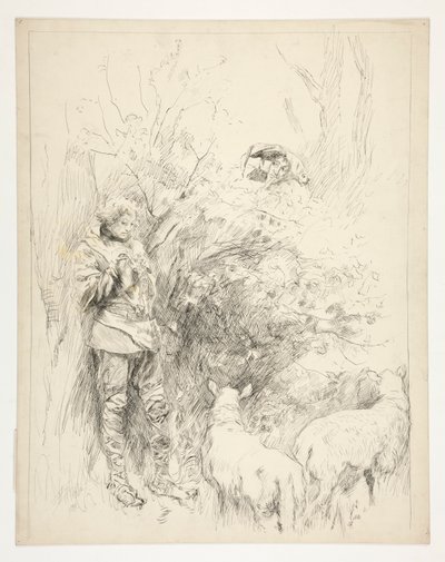 水仙の歌。 羊飼いと愚か者 作： Edwin Austin Abbey