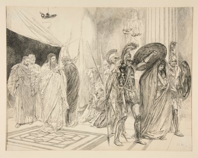 女王の投獄 - 第 2 幕、第 1 場、冬 作： Edwin Austin Abbey