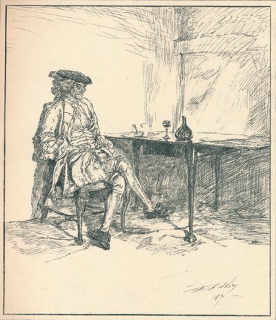 手紙。未発表のペン画、1890年、1923年 作： Edwin Austin Abbey