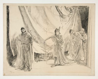 プレーヤーの再入場、第 V 幕、シーン I、真夏の夜のイラスト 作： Edwin Austin Abbey