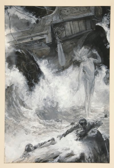 難破船、第 1 幕、第 1 場、テンペストのイラスト 作： Edwin Austin Abbey