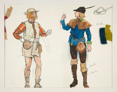 二人の男、ヘンリー・アーヴィングの衣装スケッチ 作： Edwin Austin Abbey