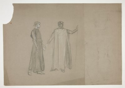 2 つの図: 初期の研究 作： Edwin Austin Abbey