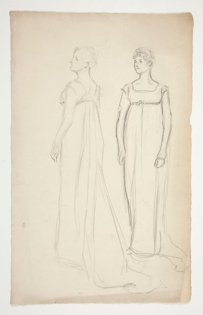 グレコローマンのドレスを着た女性の 2 つの習作 作： Edwin Austin Abbey