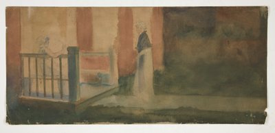 ベランダで会話する二人の女性 作： Edwin Austin Abbey
